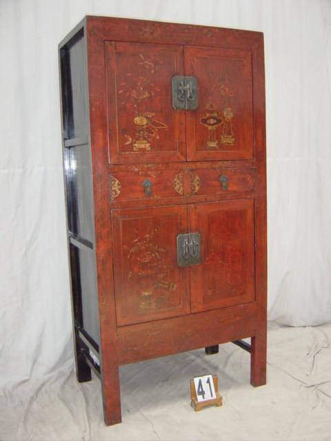 Large 4-Door Cabinet w/Painting #41